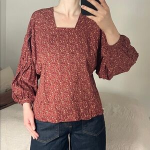 Hackwith Design House Blouse, Mahogany Floral